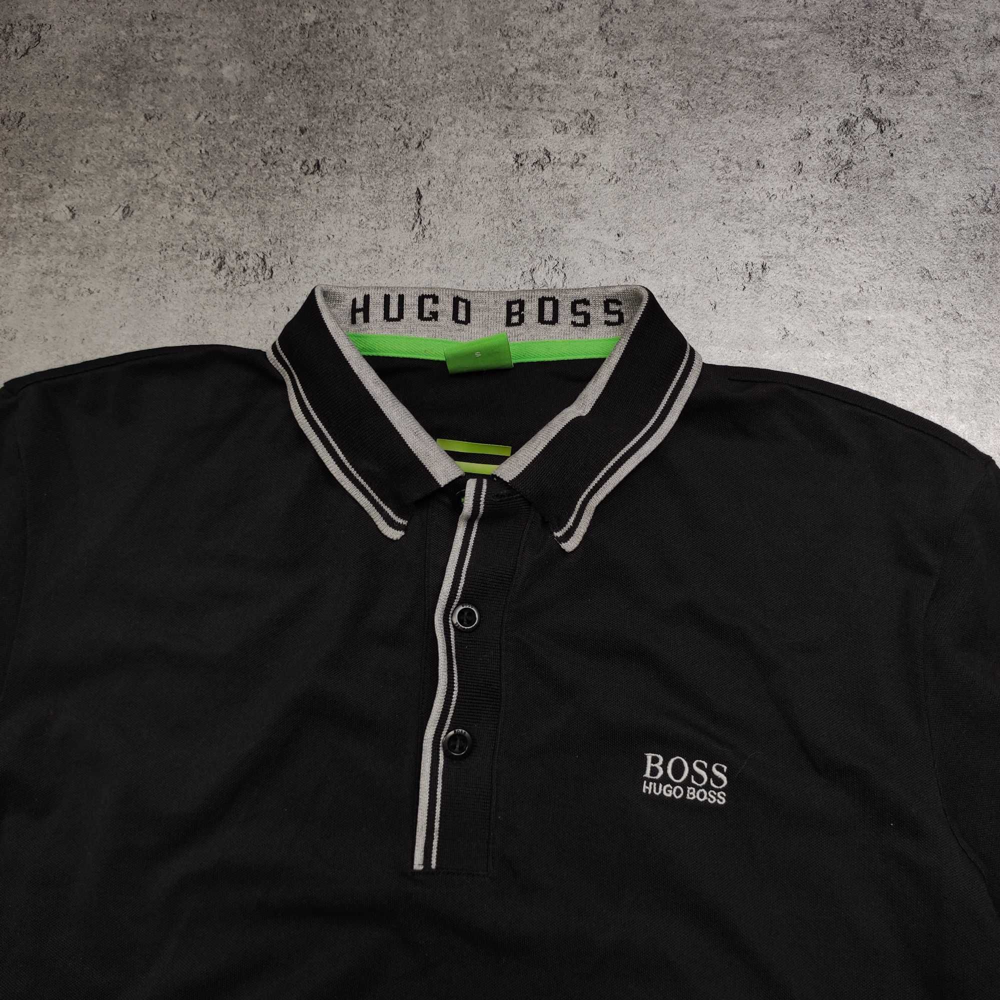 MĘSKA PREMIUM Elegancka Koszulka Polo Czarna Haft Logo Hugo Boss