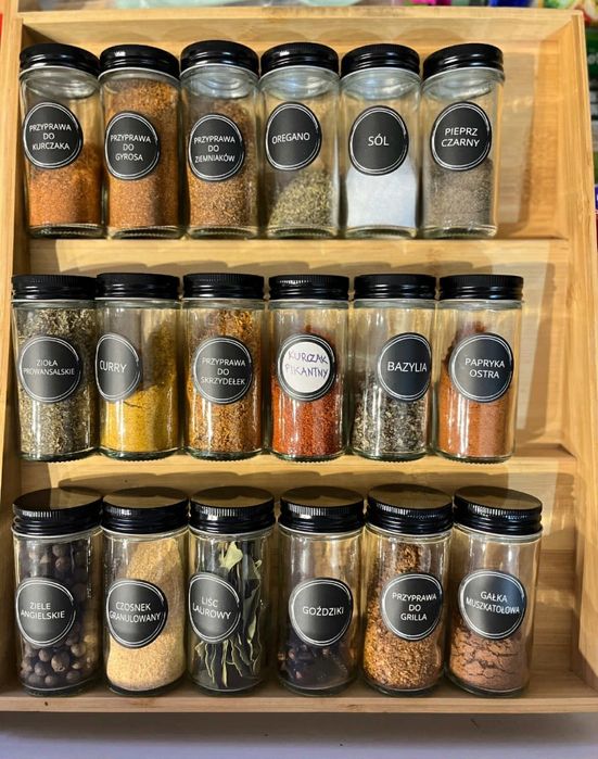 Zestaw słoików na przyprawy – 24 szt. szklanych pojemników