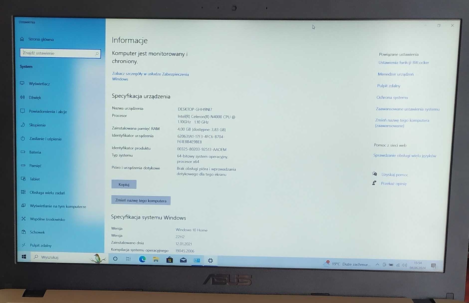 Asus VivoBook 15,6", R540MA-DM135T, WINDOWS 10