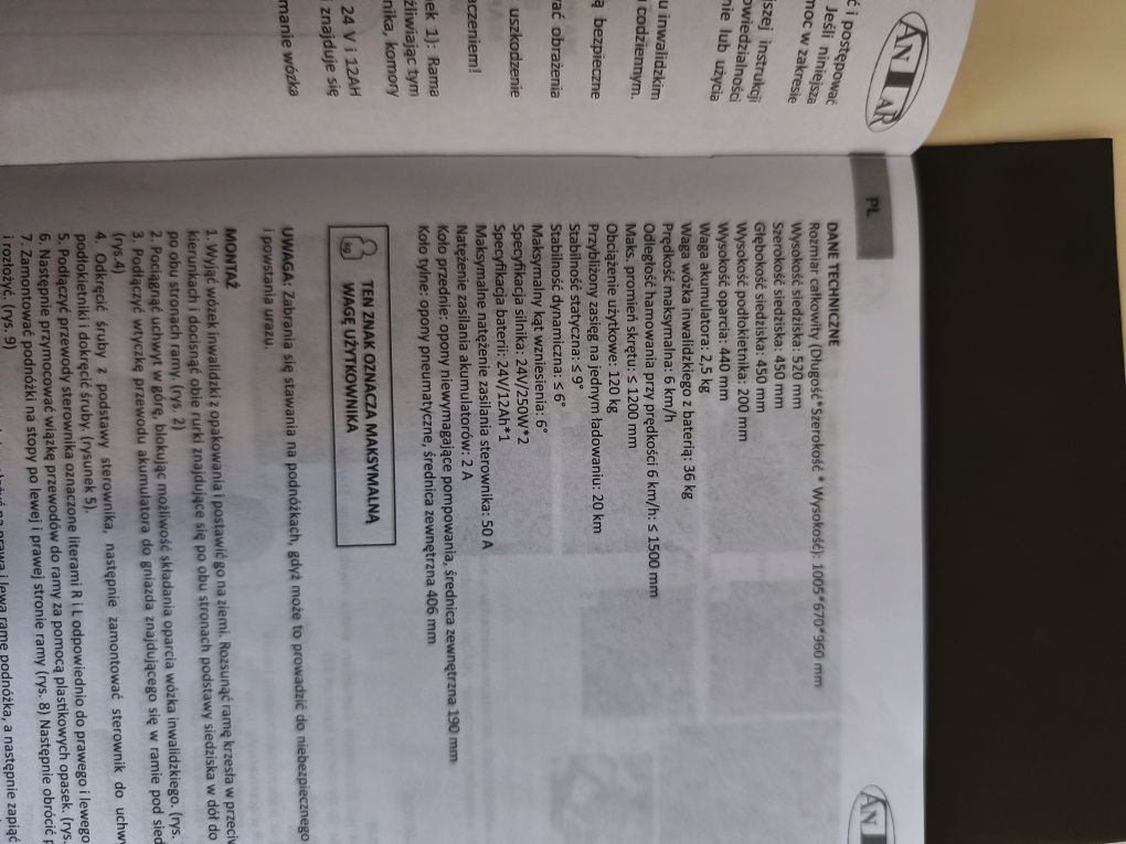 Nowy elektryczny wózek inwalidzki bez zbędnych papierów orzeczeń itdAn