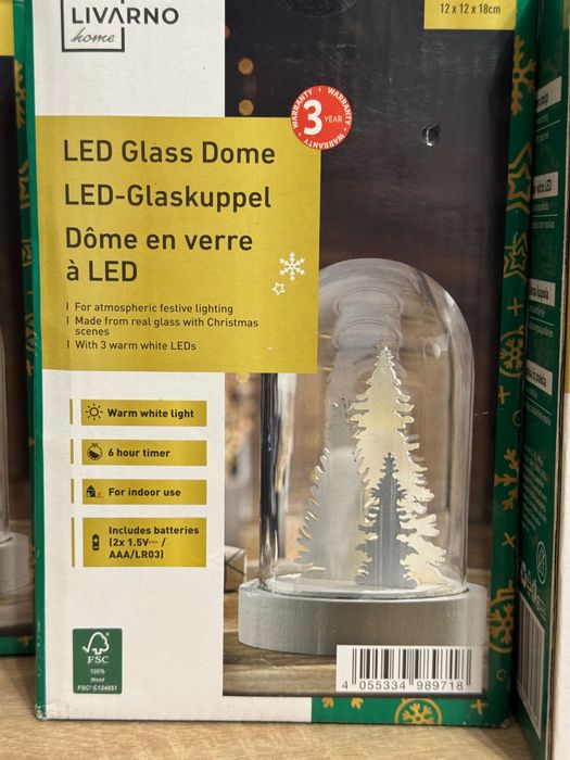 Новорічний та різдвяний декор, світлодіодна купол з ялинкою