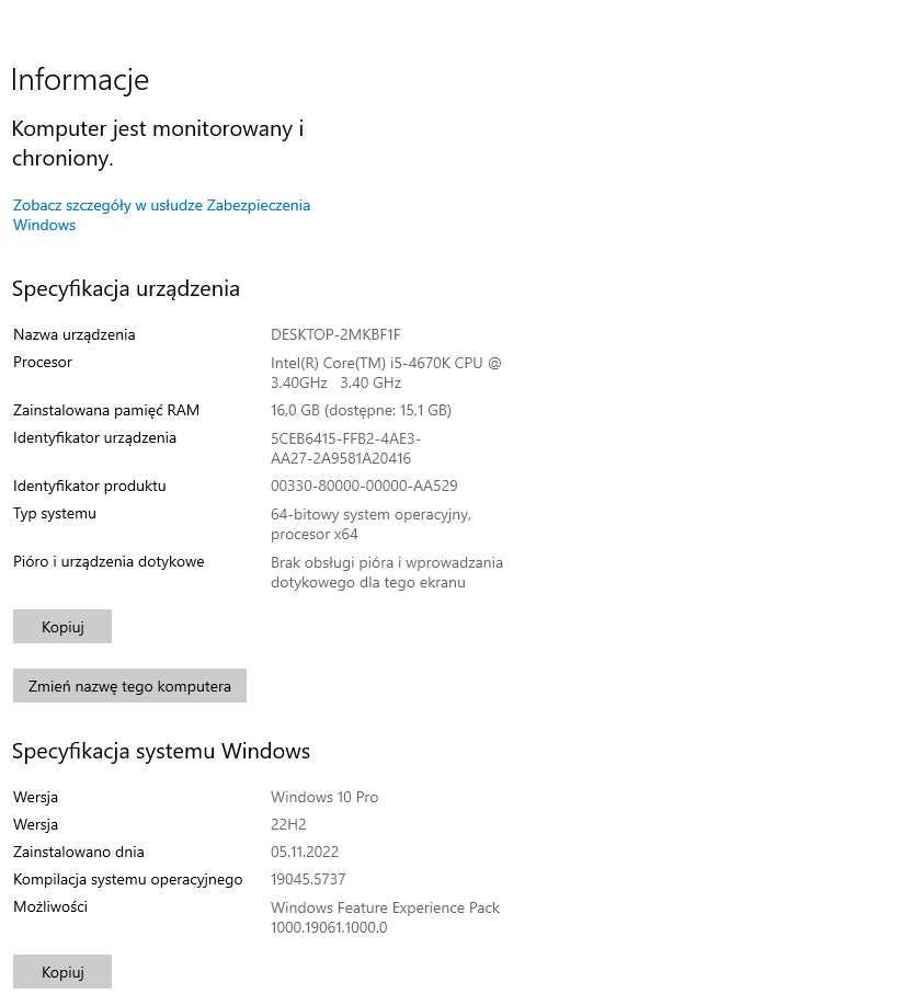 komputer stacjonarny do pracy i gamingu i5-4670k rx580 8gb vram 16ram