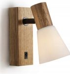 Drewniana lampa ścienna z przełącznikiem