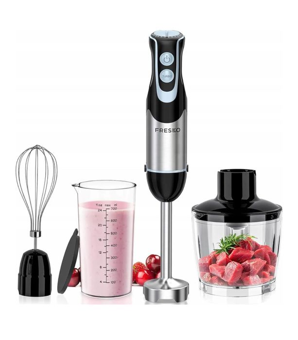 Blender ręczny Fresco o mocy 1000 W mocny metalowy trzepaczka pojemnik