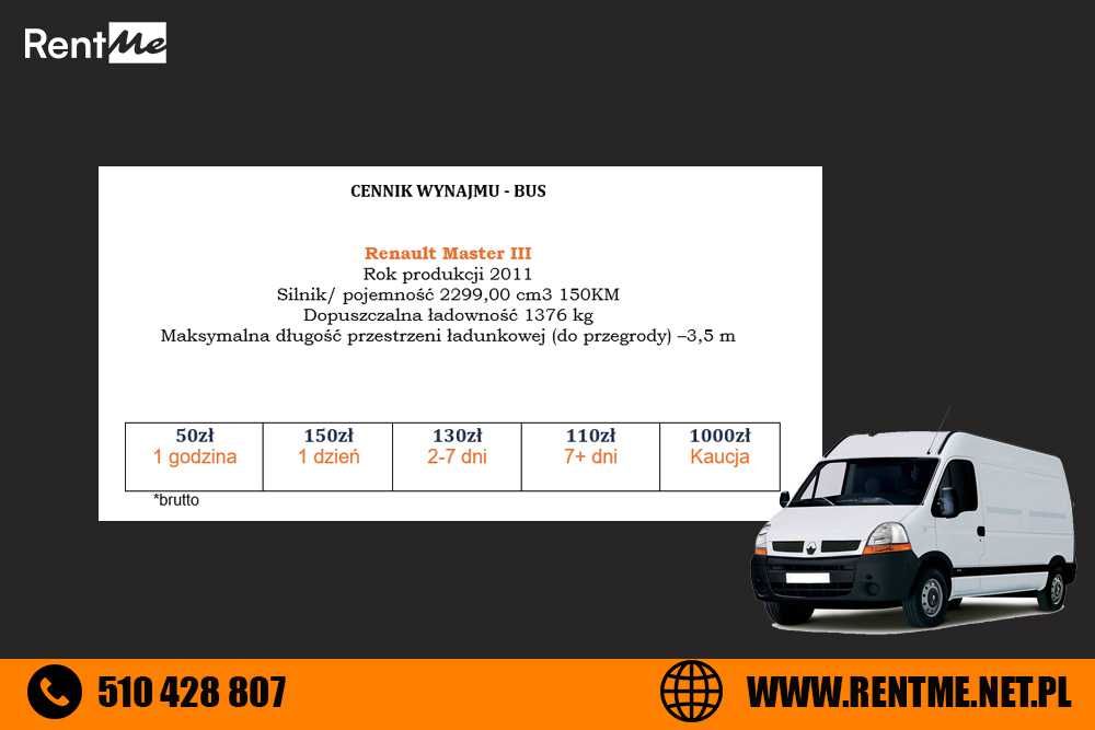 Wynajem busów towarowych Renault Master Trafic Ford Transit Custom