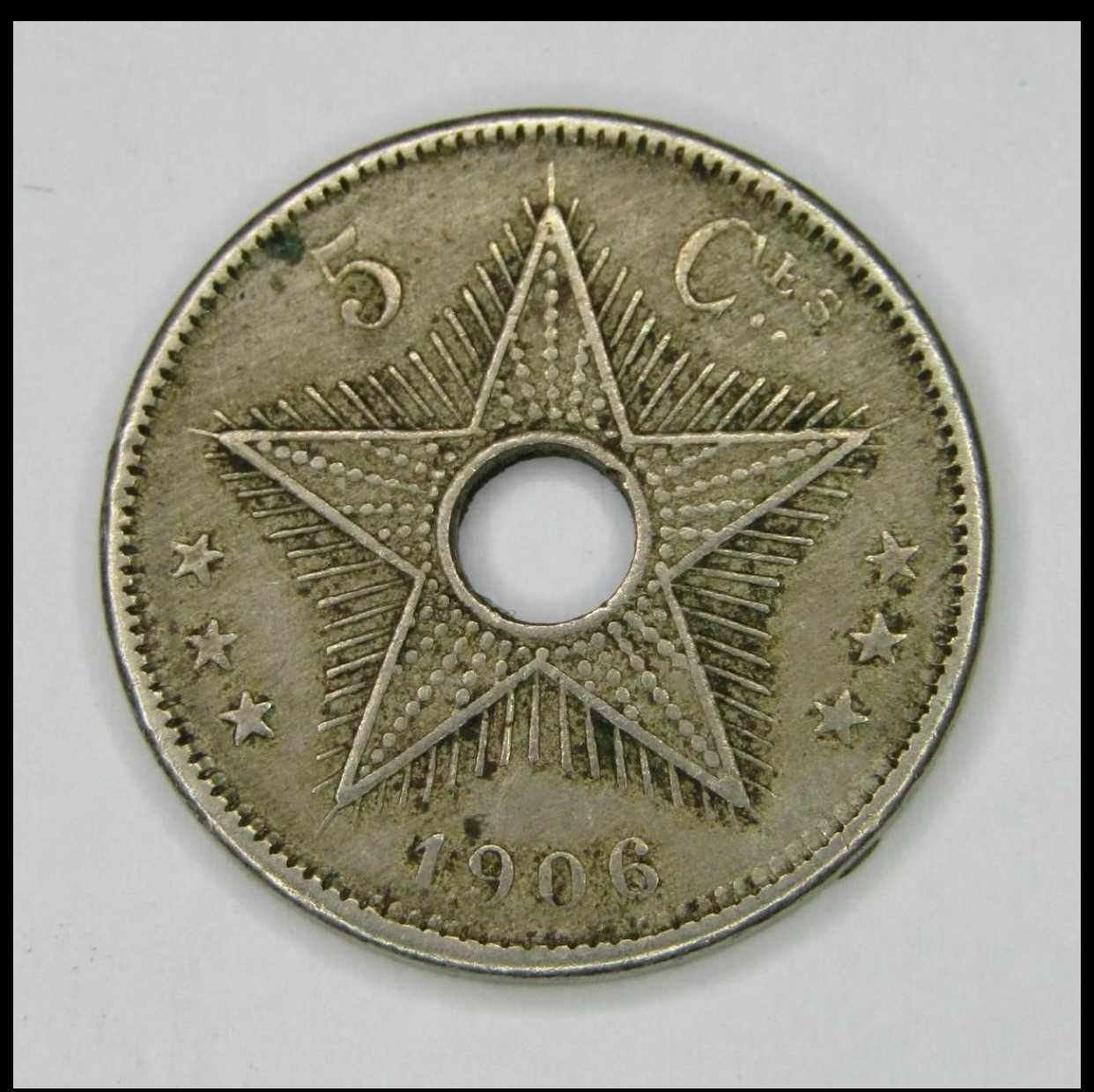 1906 Belgian Free State 5 Centimes