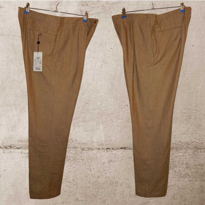 Льняные брюки классического кроя ERMENEGILDO ZEGNA. Size 52R IT.