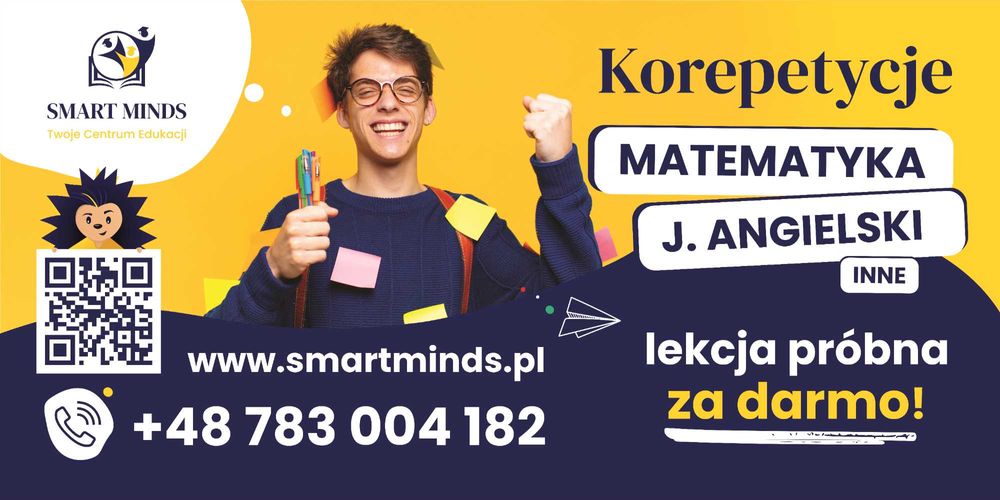 Matematyka Angielski - Korepetycje w Lokalu, z Dojazdem Mobilne Online