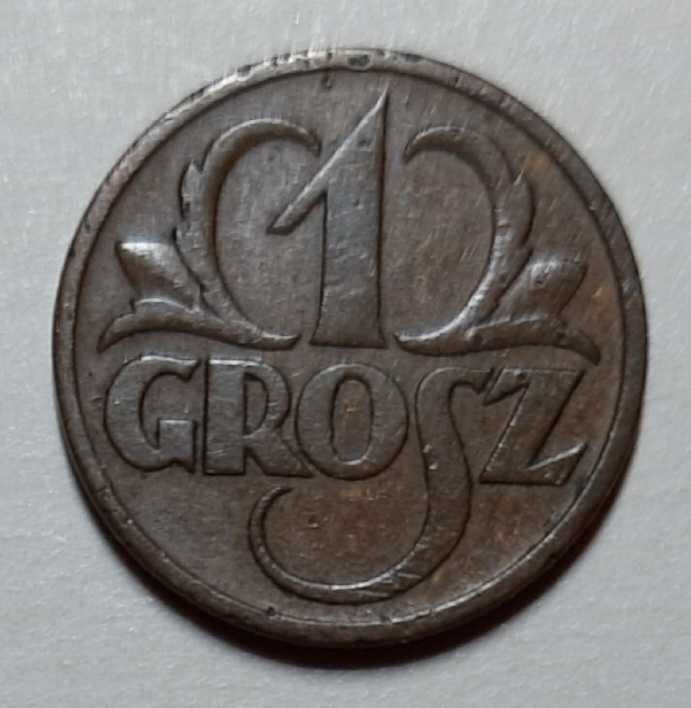 3 monety 1 grosz z lat: 1937, 1938 i 1939