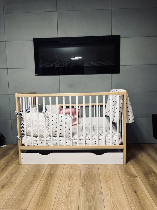 Łóżeczko z materacem dla dziecka 2w1