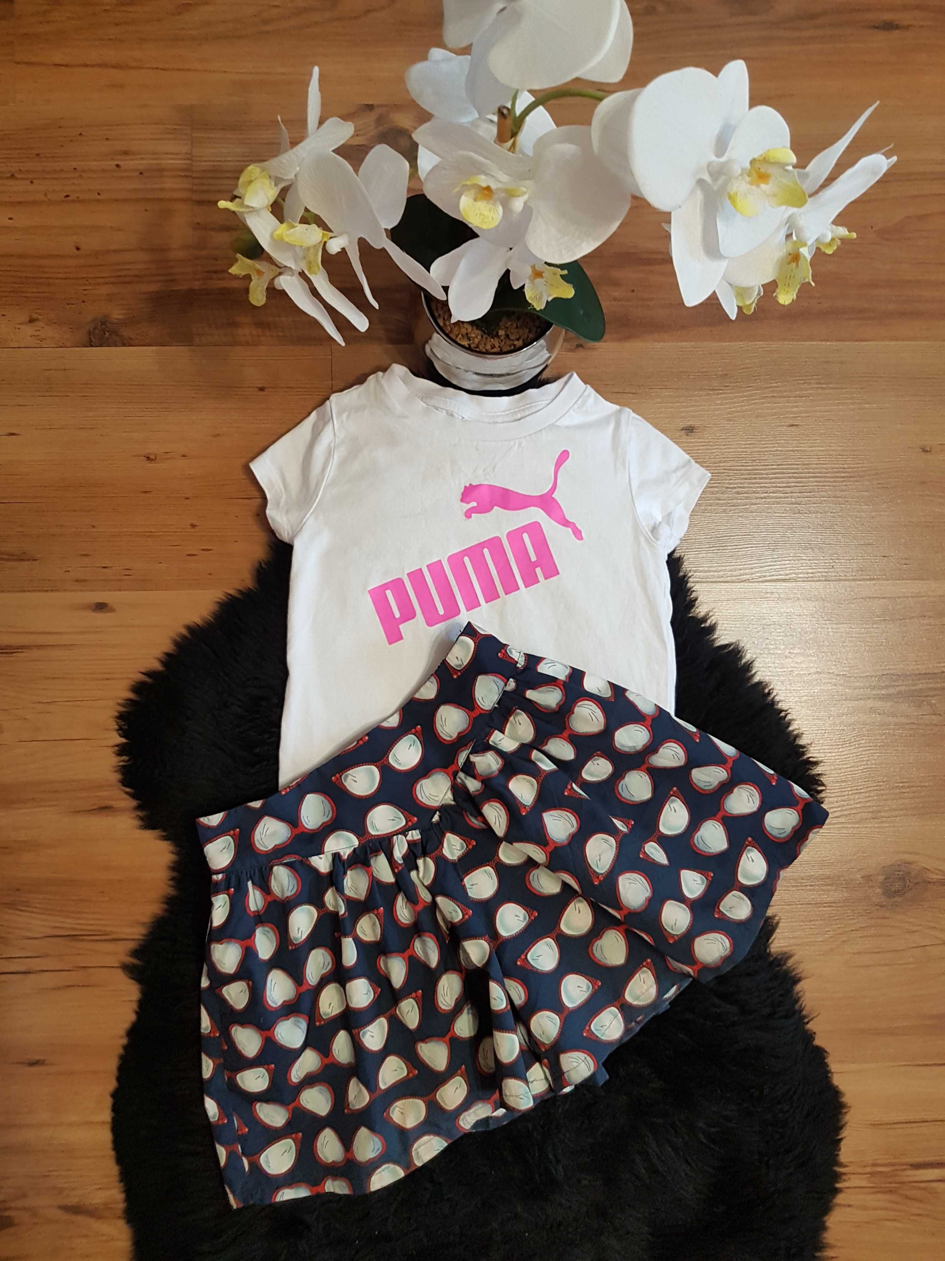 Cudny zestaw;) bluzeczka PUMA spódnico spodenki roz 104/110