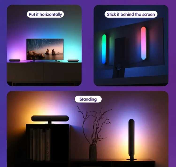 Lampka LED RBG, zestaw listew świetlnych LED (2szt.)