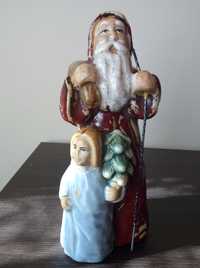 Ceramiczna figurka św. Mikołaja dekoracja świąteczna