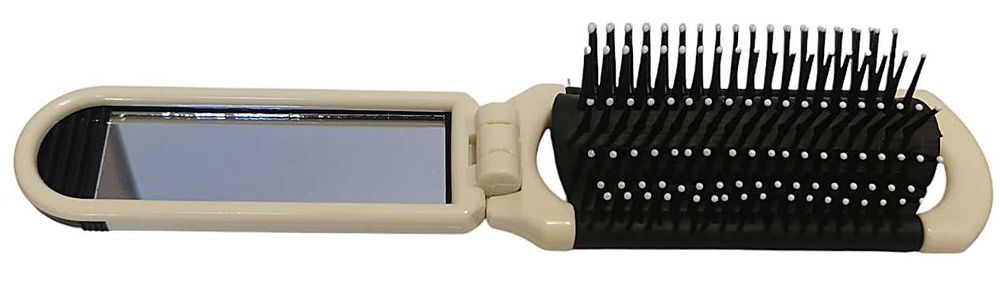 Składana szczotka do włosów + tarki mały zestaw turystyczny do torebki