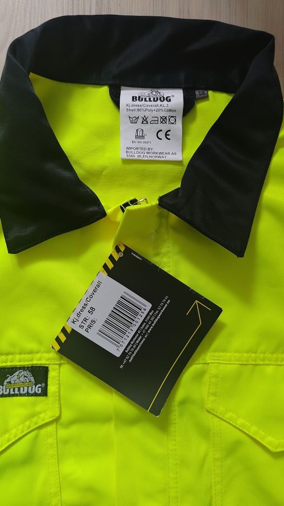 Bulldog Norway Hi-Vis DuraTwill XL kombinezon roboczy odblaskowy serwi