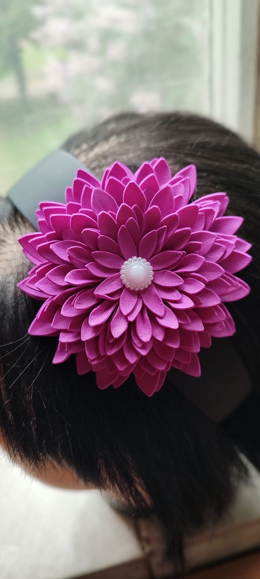 Ободок для волос с цветами из фоамирана