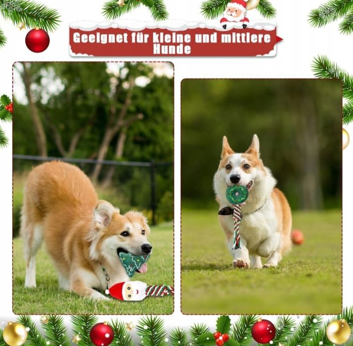 4 sztuki Zabawka dla psa piszcząca Bożonarodzeniowa