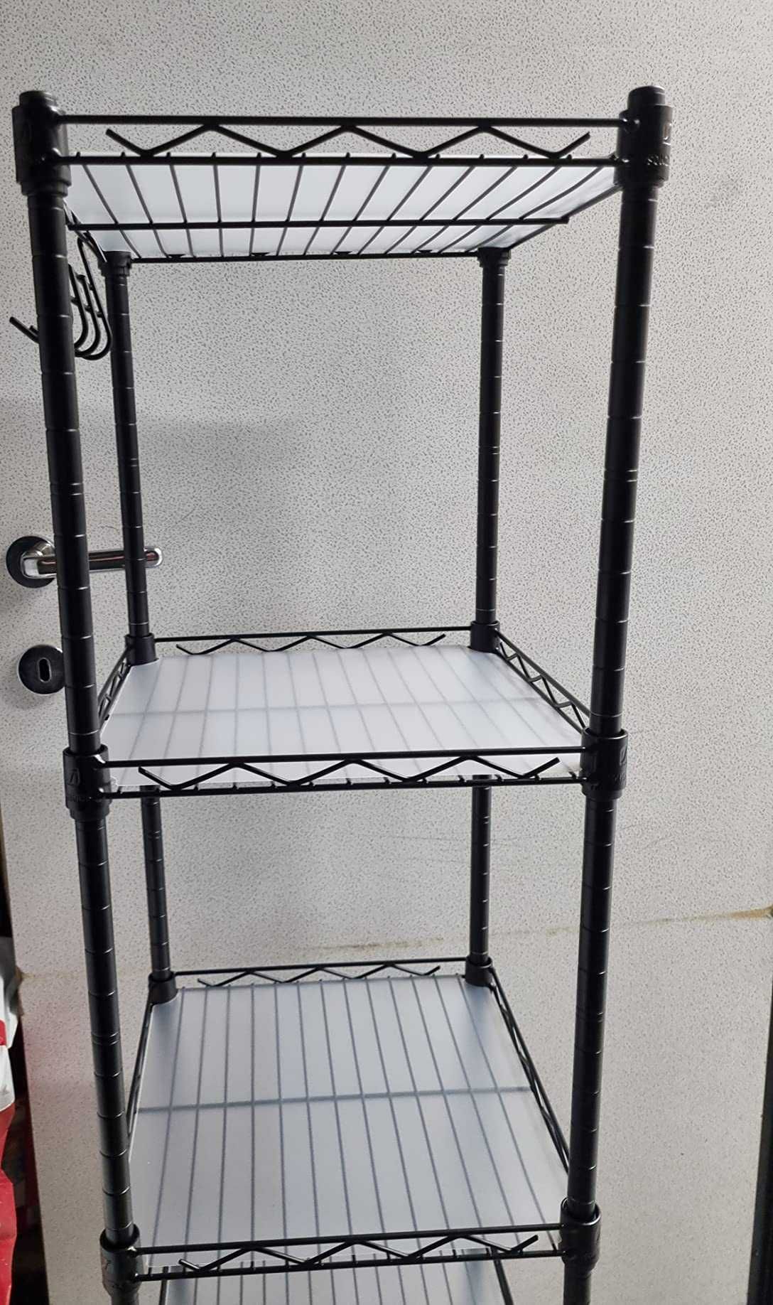 Metalowa półka szafka do kuchni łazienki salonu ozdobna czarna regał