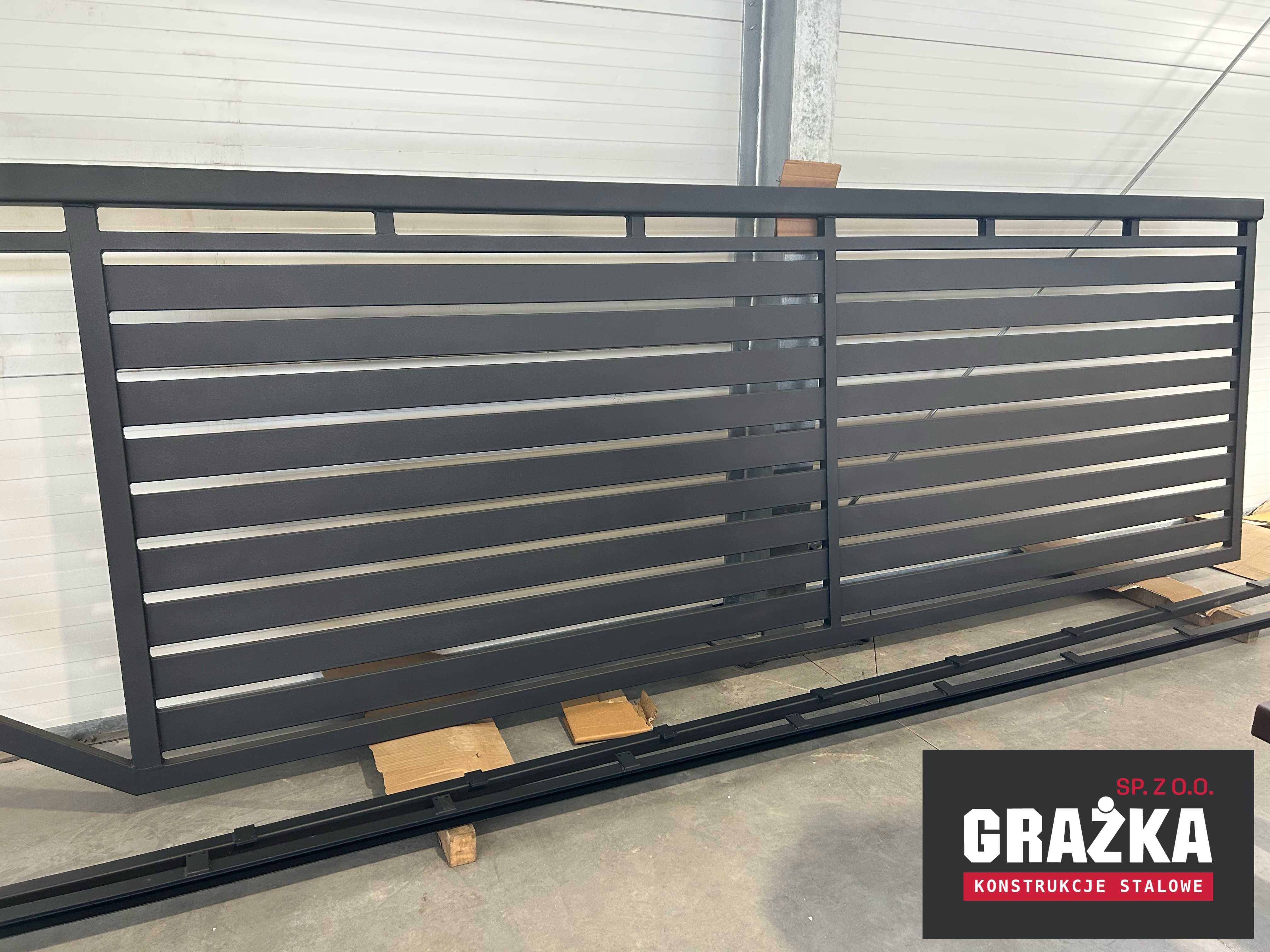 Brama przesuwna 4x1,42m profil 100x20 poziomy ocynk + Antracyt