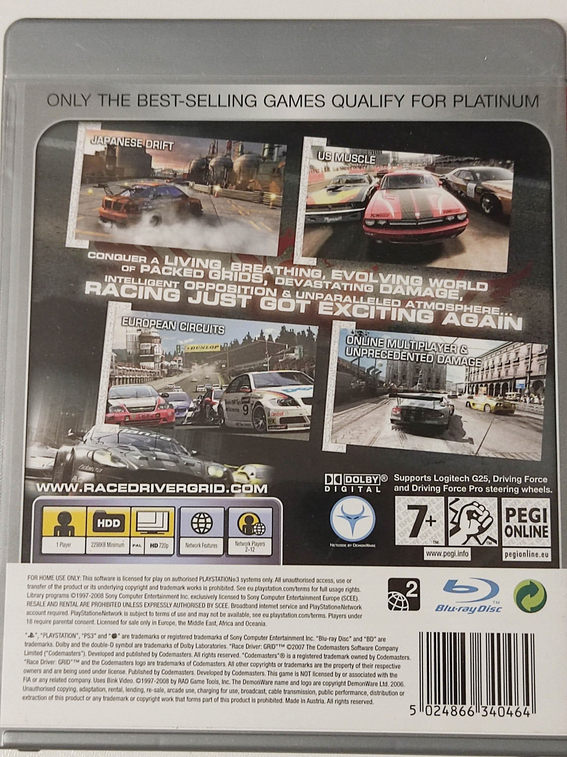 Ps3 Racedriver Grid Gra Playstation