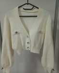 Sweter jak marynarka kremowy roz S