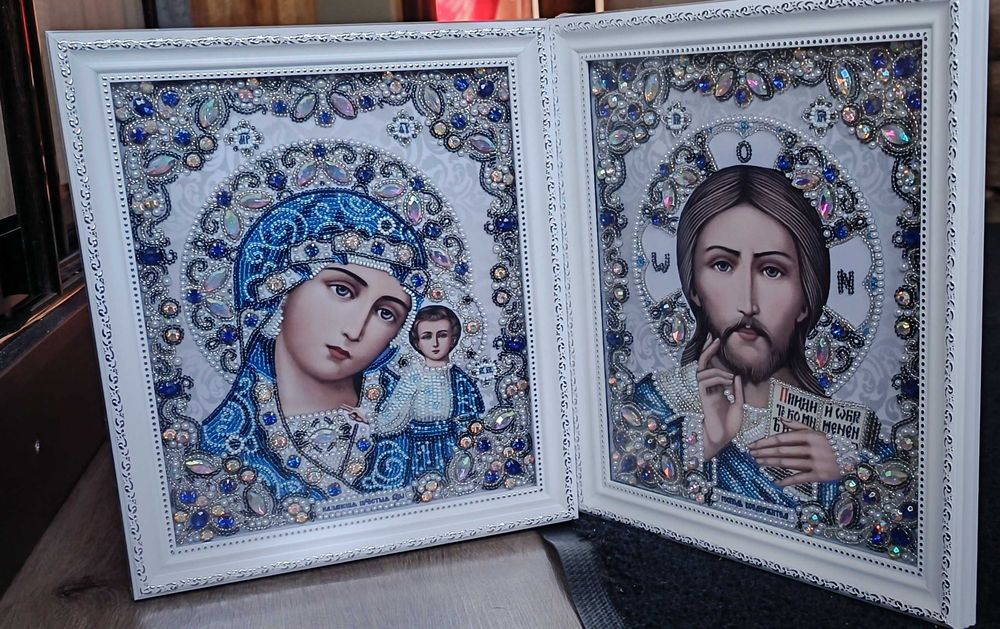 Вінчальні ікони з бісеру