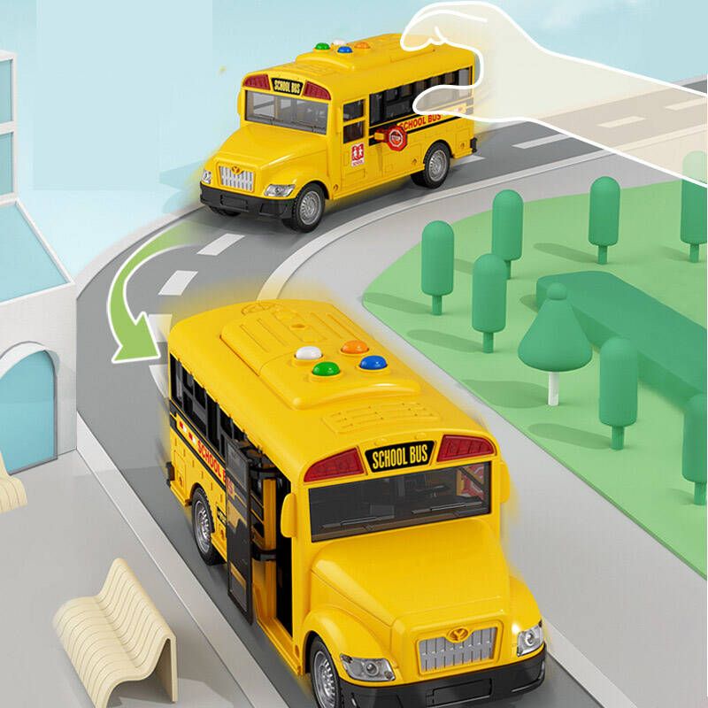 Autobus Szkolny Otwierane Drzwi Światła Led Auto Żółty Bus