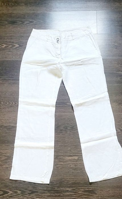 Lniane białe spodnie rozmiar 38.