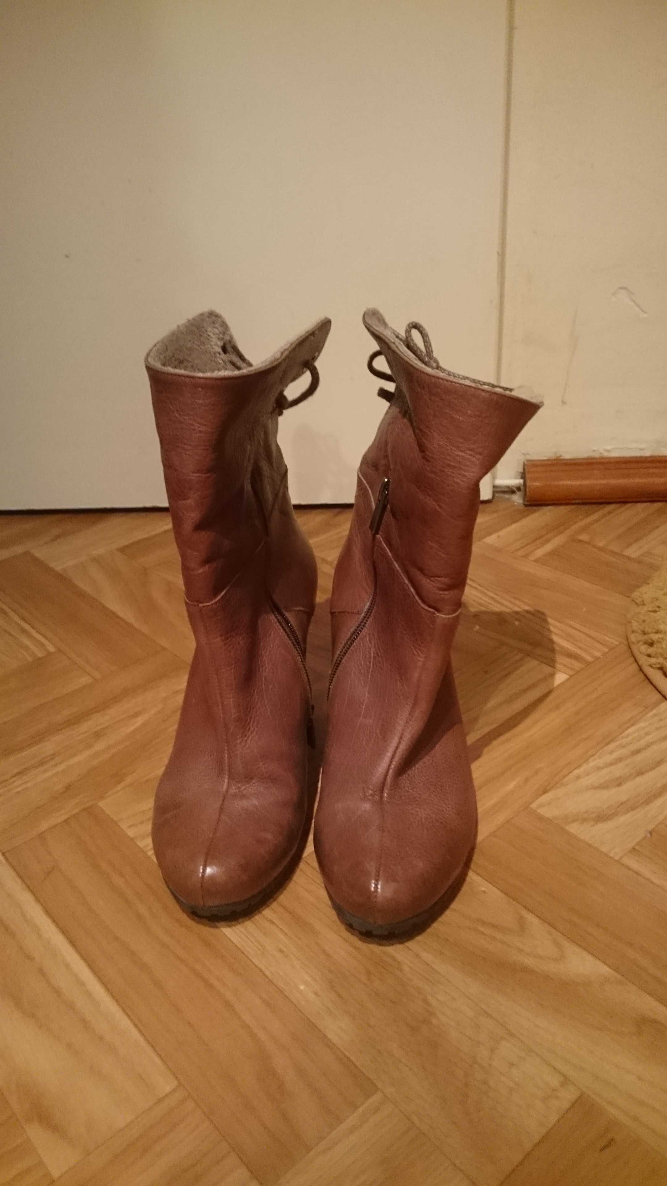 Buty/botki kozaki skórzane Ryłko rozmiar 38