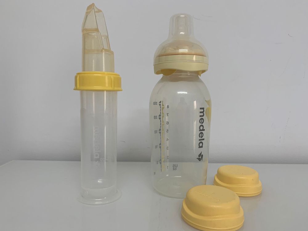 Biberão colher + biberão marca Medela
