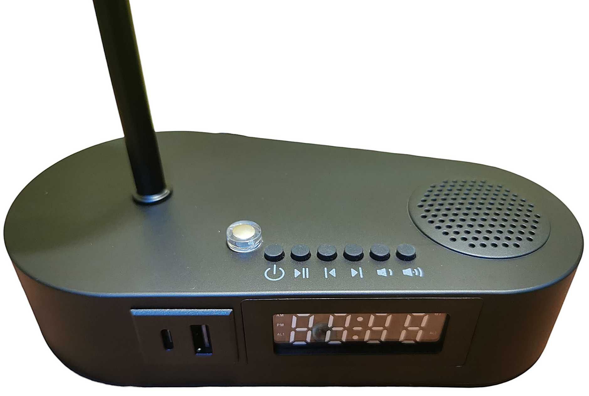 Lampka na stolik 3 tryby świecenia ładowanie bluetooth muzyka zegar