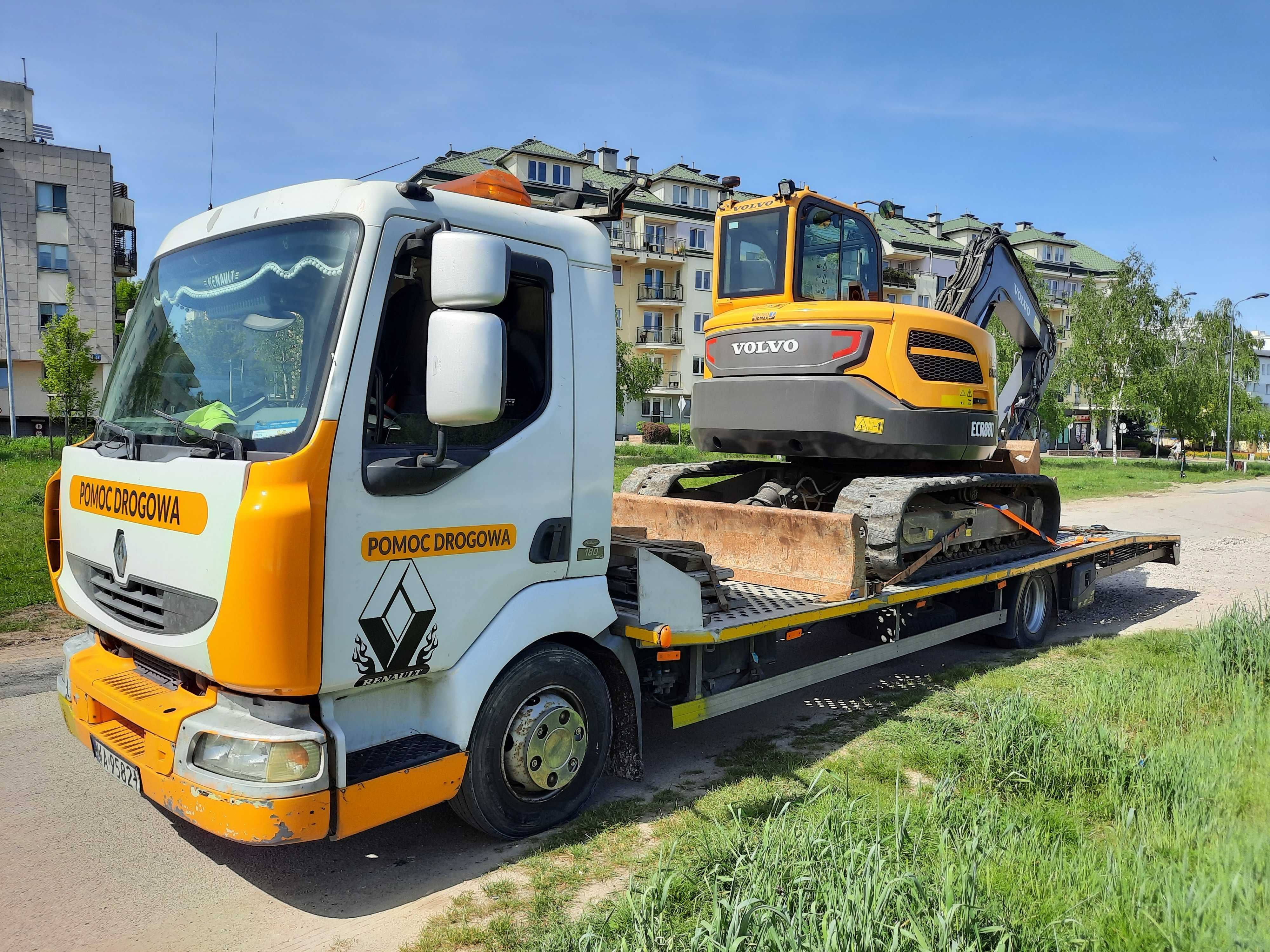 transport laweta domek przyczepa bus koparka widlak pomoc drogowa