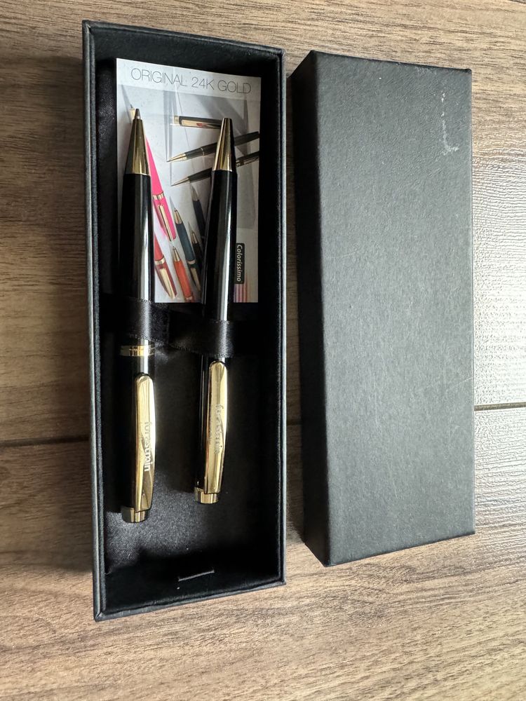 Zestaw Długopis + Ołówek Colorissimo pozłacane 24K Gold Złoto