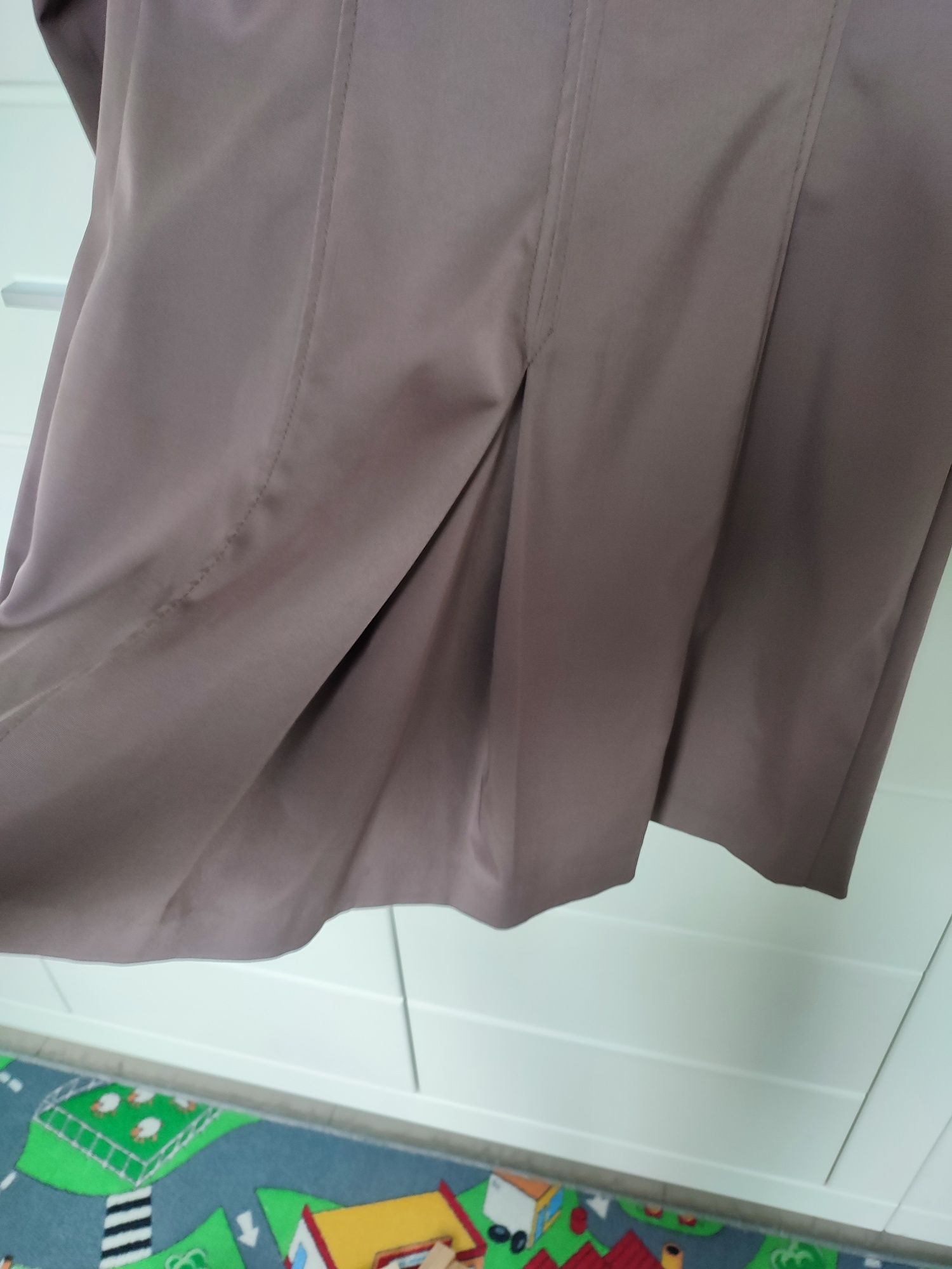 Płaszcz wiosenny jesienny z kapturem, elegancki 42  kratka BURBERRY