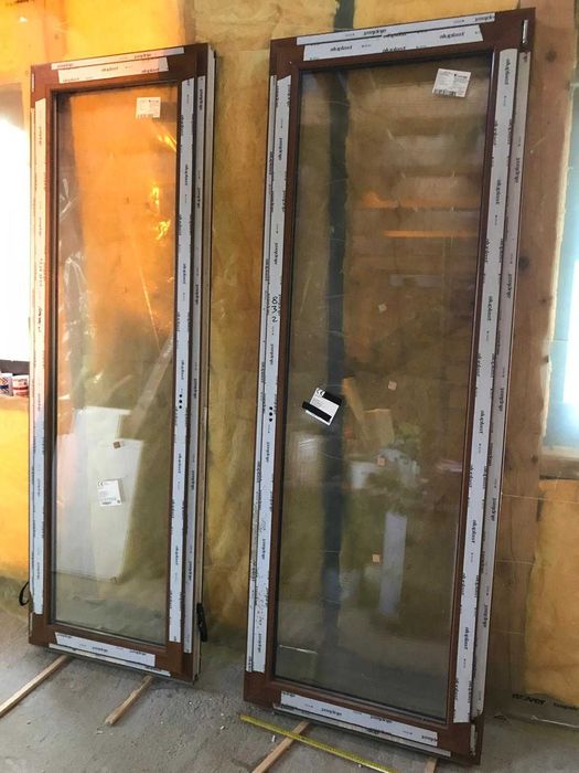 drzwi balkonowe / tarasowe złoty dąb