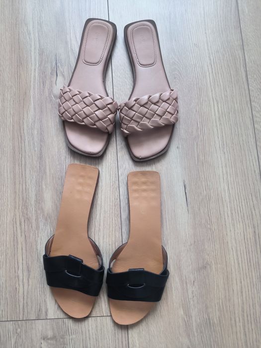 Klapki plecione płaskie 2 pary