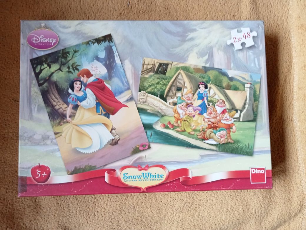 Puzzle 2w1 - Królewna Śnieżka i 7 krasnoludków