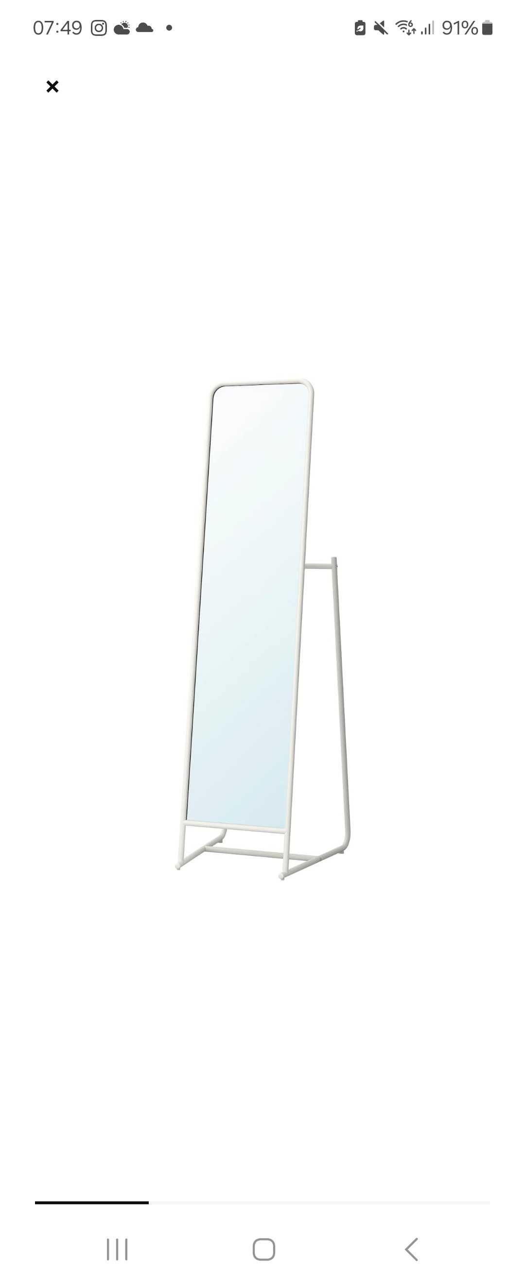 Espelho branco com cabide