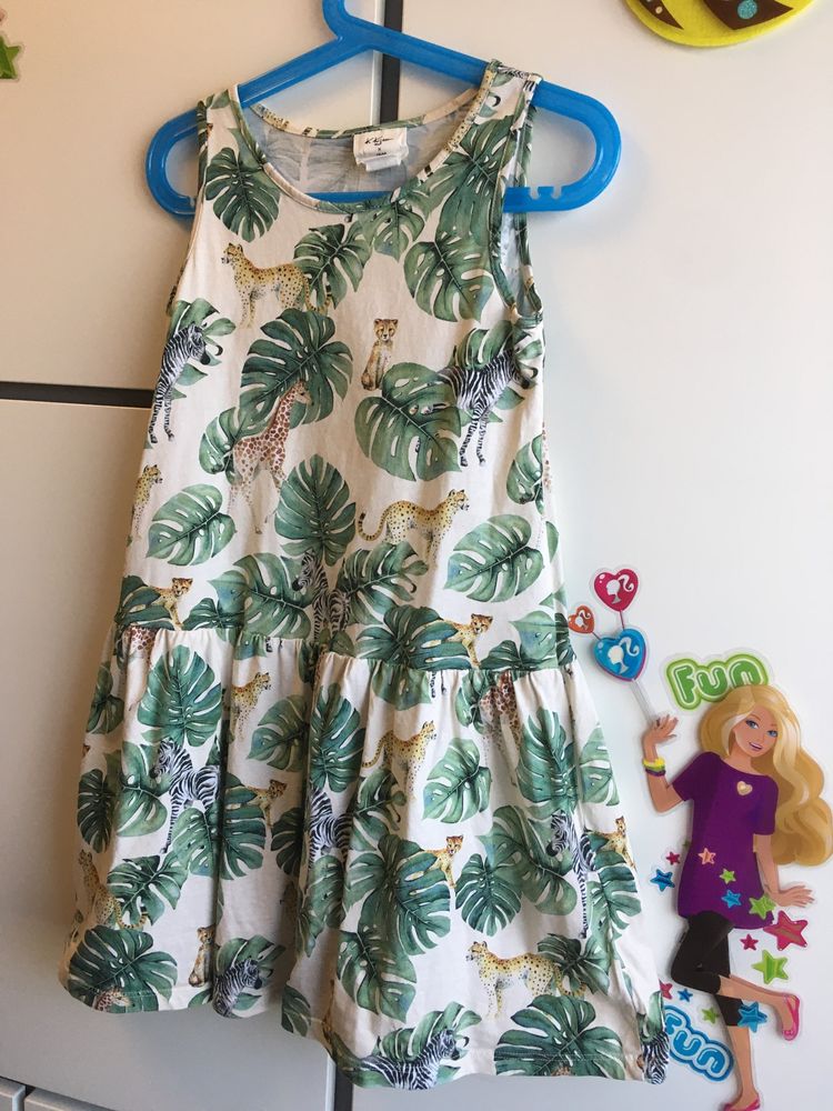 Bawełniana sukienka dla dziewczynki H&M na 6-8 lat