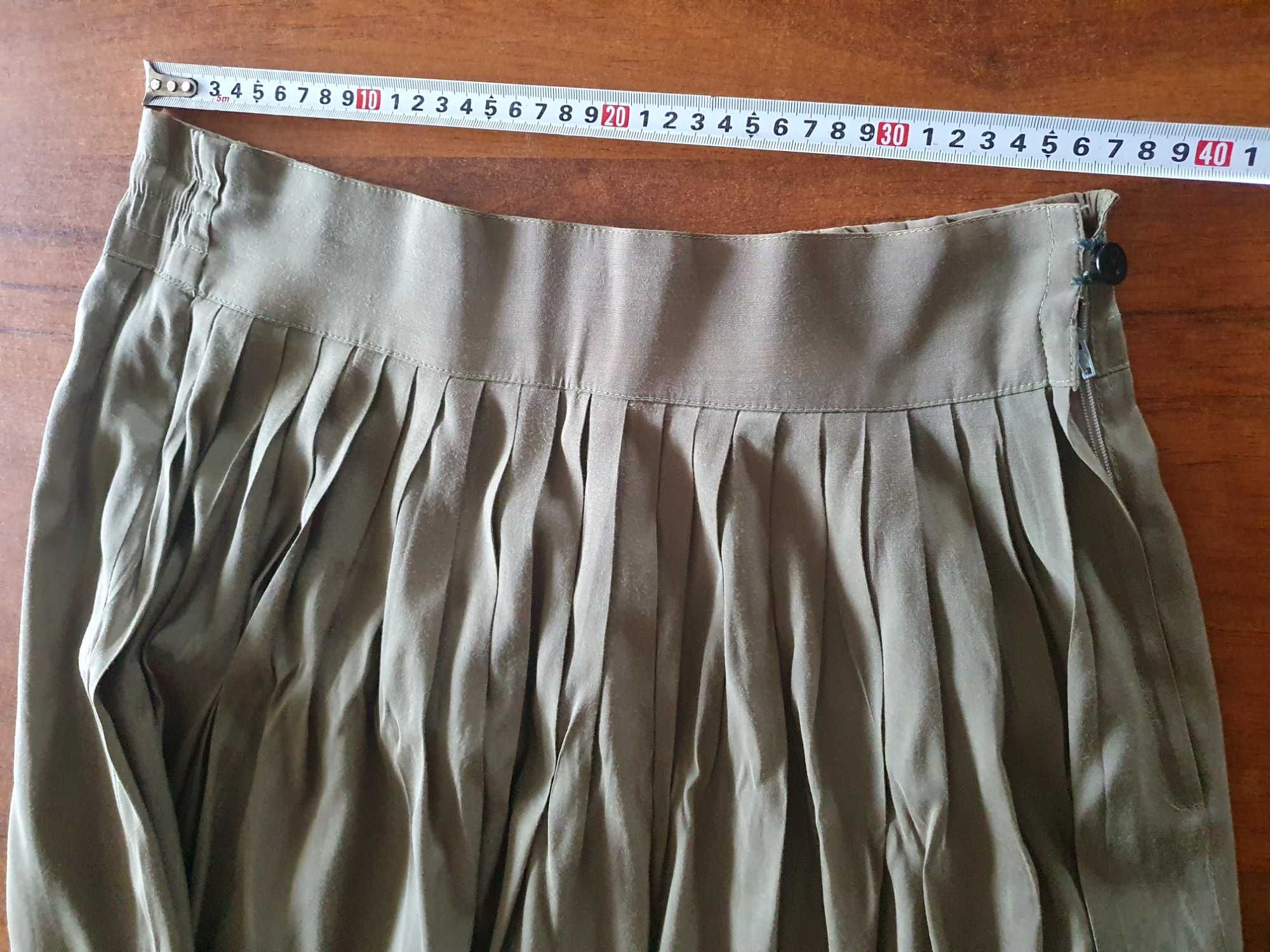 Komplet marynarka spodnica L XL zielony khaki