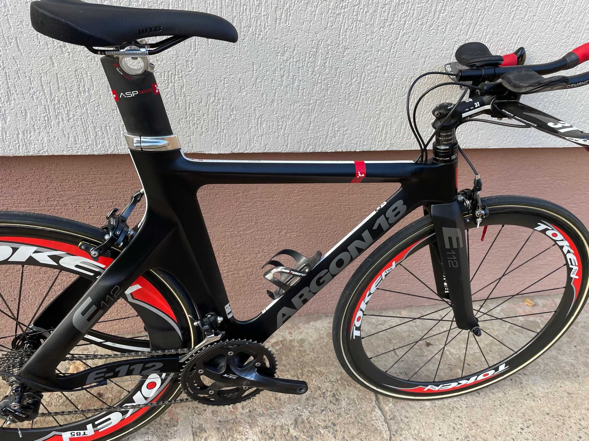 Rower szosowe czasowy triathlon TT Argon 18 E-112, koła Token carbon