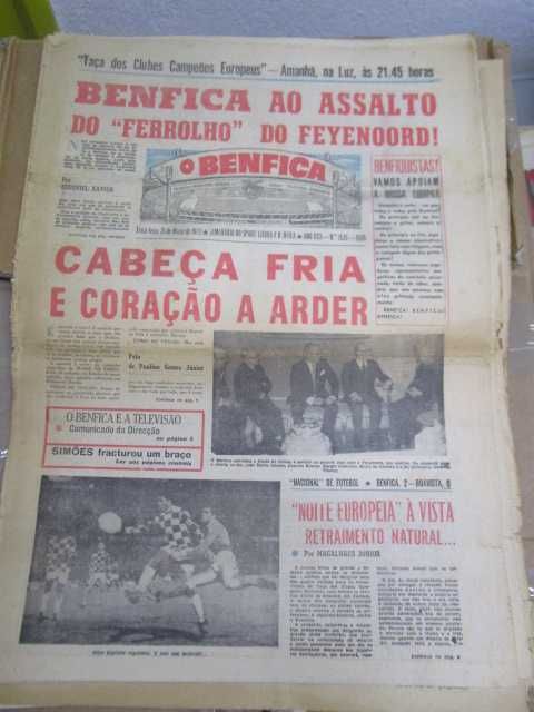 Jornais antigos Benfica SLB competições europeias