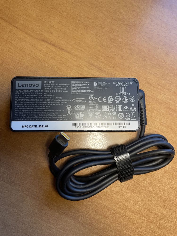 Блок Питания Зарядка Зарядное Устройство Lenovo IdeaPad USB C 65W 95W