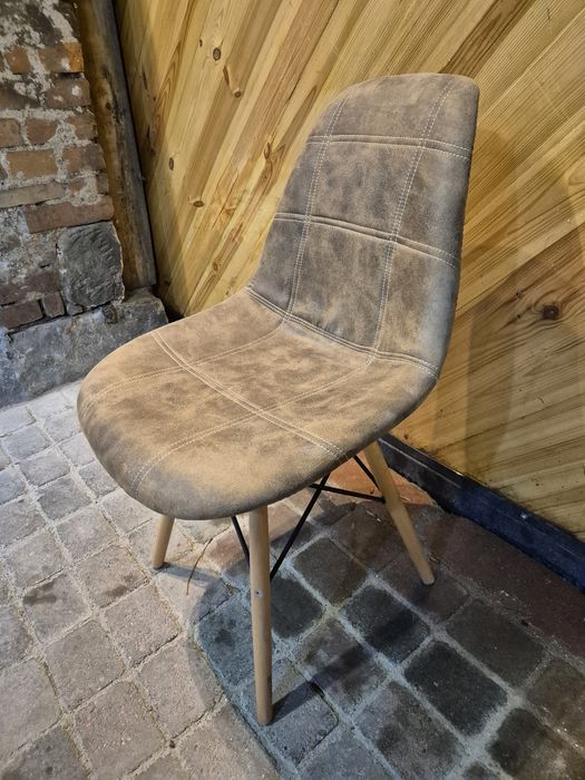 7x Krzesło tapicerowane zamszowe NOWE