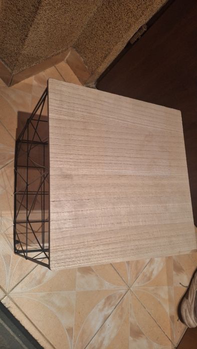 Stolik metalowo drewniany 60x60