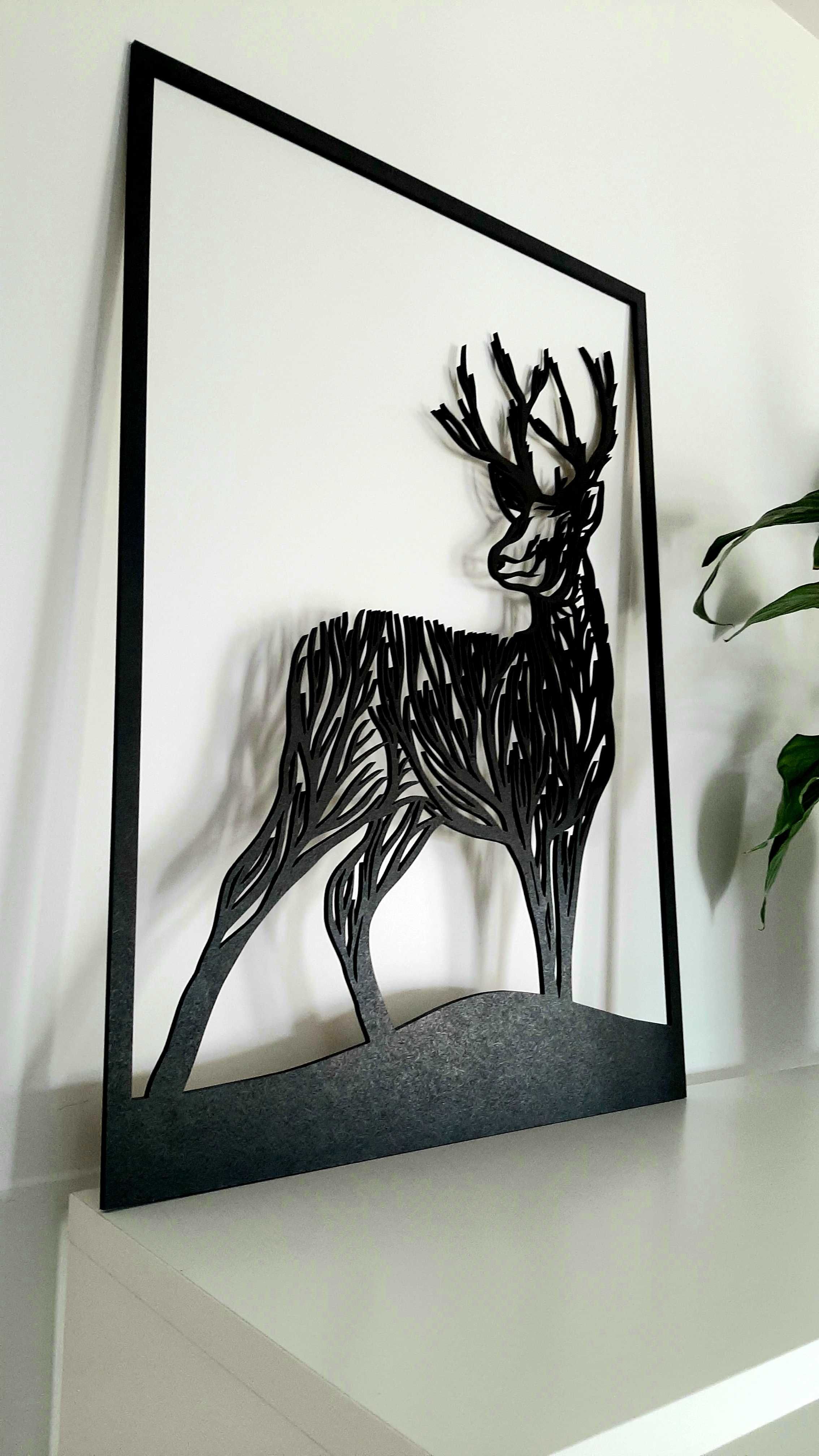 Obraz Loft jeleń. Obraz ażurowy 3D.