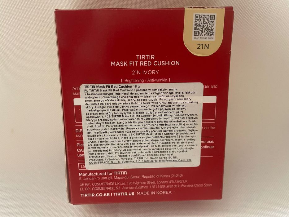 podkład tirtir mask fit red cushion 21n 18 g
