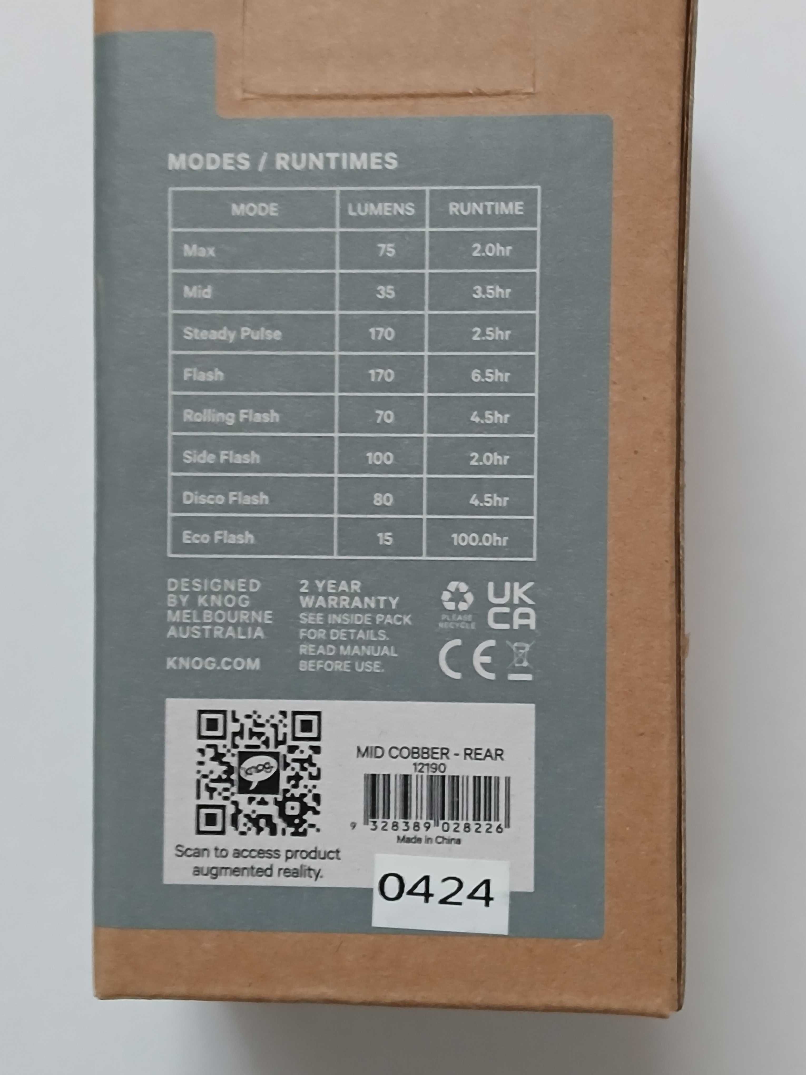 Knog Mid Cobber lampka rowerowa tył -12190 *nowa*oryginalna