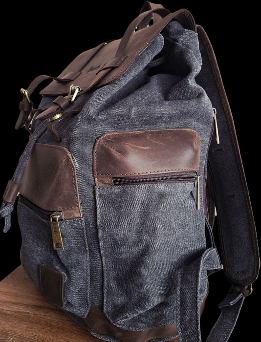 Рюкзак від українського бренду TARWA. Канвас та натуральна шкіра.