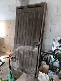 Drzwi drewniane tymczasowe, do kotłowni, szopy  na budowę